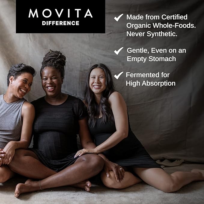 Movita Prenatal Multivitamin – Organic Fermented Whole Foods for Healthy Pregnancy, Fetal Development & Postnatal Support – Vegan, Gluten-Free, Non-GMO, 30-Day Supply (Glass Bottle)