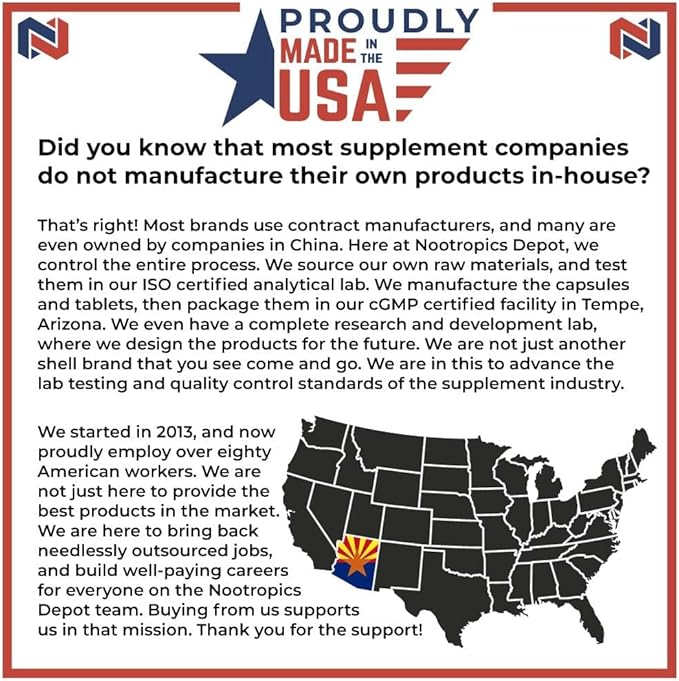 Nootropics Depot N-Acetyl L-Cysteine Capsules | 500mg | NAC | 60 Count | Supports Healthy Liver Function | Cellular Health | Glutathione Levels | Healthy Oxidation Levels