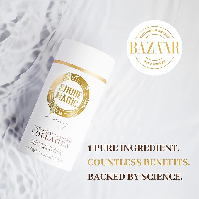 Premium Marine Collagen Powder with Type I II III and IV Hydrolyzed Peptides for Women Men, Sourced from Wild Fish Certified Kosher Unflavored - 14 Stir & Go Sachets (10g Each)