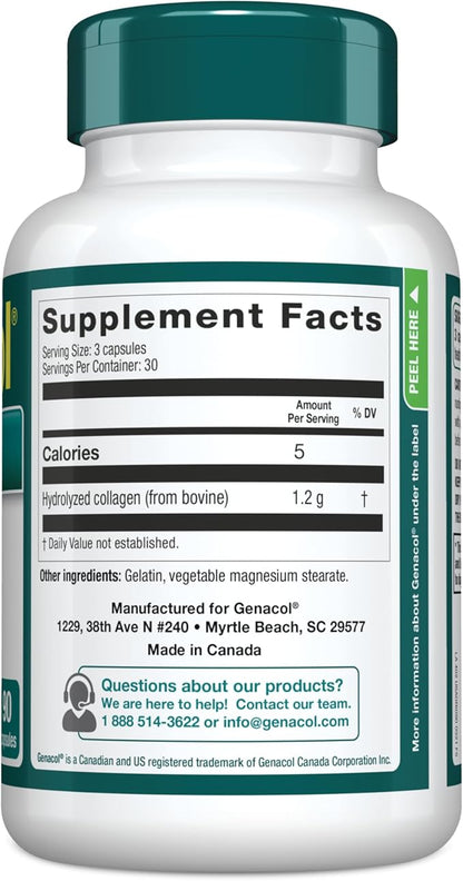 Genacol Hydrolyzed Collagen Joint Health Supplement for Men & Women Patented Technology for Joint Support | Gluten-Free, Non-GMO | Colageno Hidrolizado Original 90 Capsules