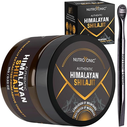 NutroTonic® Authentic Himalayan SHILAJIT® | 60 Days Sun Dried Organic Most Potent Premium Resin | Lab Tested for Safety | Natural Source of Fulvic Acid +86% & Humic Acid +10%