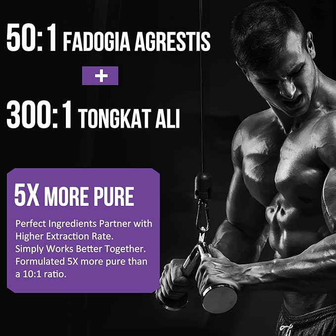 2400mg Fadogia Agrestis Tongkat Ali Supplement - Fadogia Agrestis 1400mg & Tongkat Ali 1000mg Ultra Blend, Maximum Strength, Muscle Mass & Athletic Performance, 60 Softgels