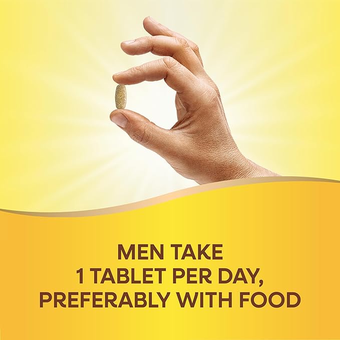Nature's Way Alive! Men’s 50+ Daily Ultra Multivitamin, High Potency Formula, Supports Healthy Brain, Eyes & Heart*, with Methylated B12, Gluten-Free, 60 Tablets (Packaging May Vary)