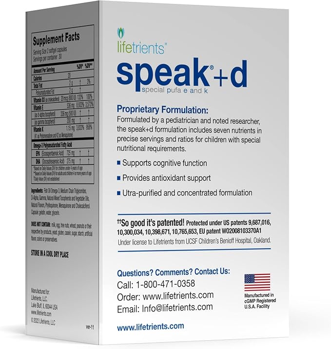 – Speak+d Twist-Off Softgels – Natural Orange – 60 Softgels – Pediatrician Formulated to Support Children with Special Nutritional Requirements – Enhanced with Omega-3, Vitamin E’s & D3