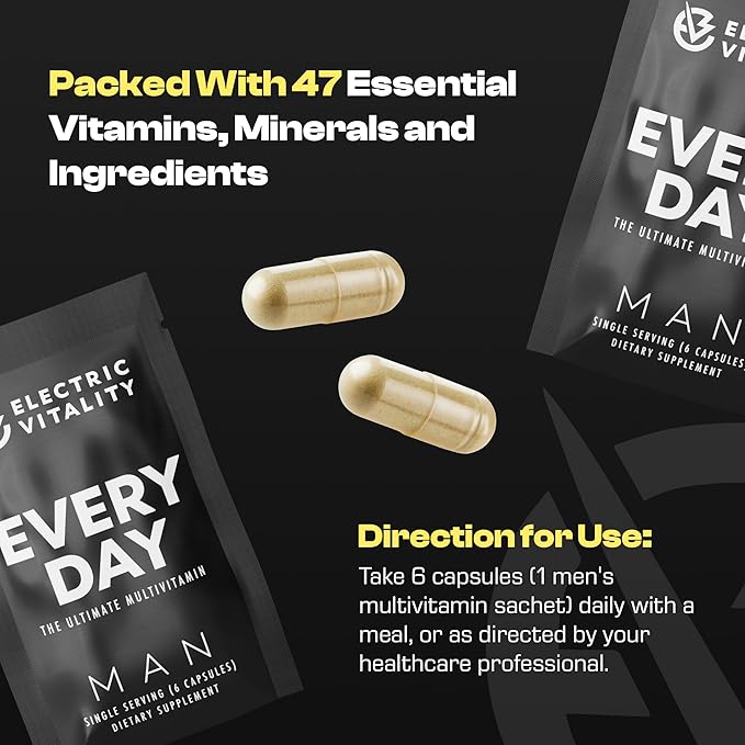 Man Multivitamin for Men - All-in-One Daily Mens Vitamins & Minerals Supplement Pack for Energy, Focus, Drive, Mental Performance and Health, Men’s Multivitamins, 30 Day Supply