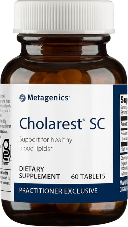 Metagenics Cholarest SC - Blood Flow Support* - Supports Healthy Blood Lipids Already in Normal Range* - Non-GMO & Gluten-Free - 60 Tablets