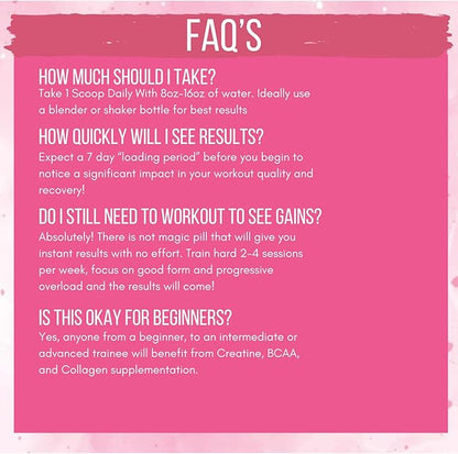 Booty Pump Formula - Pink Lemonade Creatine Blend for Women, BCAAs & Collagen, Muscle Gain & Booty Growth Enhancer, Grit-Free Formula Creatina Para Mujeres Queratina Para Musculos