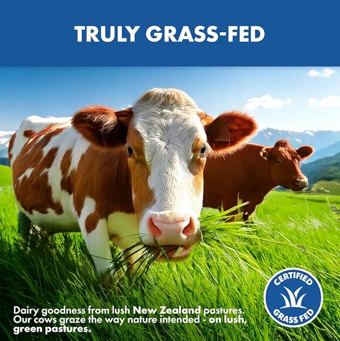 Grass Fed Whey Protein Powder Concentrate - Unflavored & Unsweetened - Pure Protein Supplement for Drink, Smoothie, Shake, Cooking & Baking - Non GMO, Hormone Free & Gluten Free - 2.5 Pound