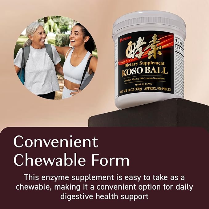 Umeken Koso Ball Infused with Pure 160 Fermented Ingredients, Japanese Supplements for Overall Wellness & Balanced Nutrition, Large 1 Pack, 970 Pieces