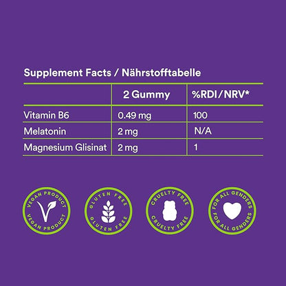 Probears® Melatonin & B6 Gummies for Kids & Adult - Sleep Natural Melatonin & B6 Vitamin for All Genders Sleep - Gluten-Free, Gelatin-Free, Halal - 60 Count