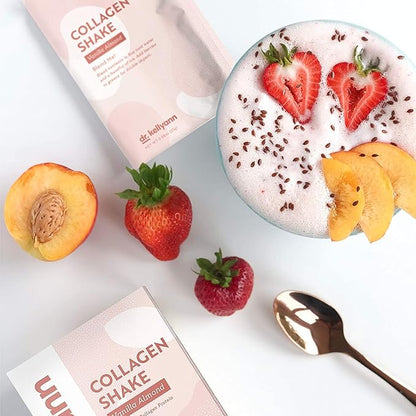 Dr. Kellyann Keto Vanilla Almond Shakes (7 Servings) – Grass-Fed Collagen Protein, Gluten-Free, Non-GMO, Keto-Friendly, 1 Pack