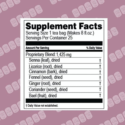 Hyleys Colon Cleanse Tea Cranberry Flavor - 25 Tea Bags (12 Pack - 300 Tea Bags Total)