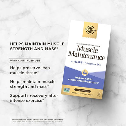 Solgar Muscle Maintenance Age-Defying Nutrition for Men & Women—Support Muscle Mass with HMB (β-Hydroxy βmethylbutyrate) and 125% Daily Value of Vitamin D, Soy and Gluten Free, 20 Servings