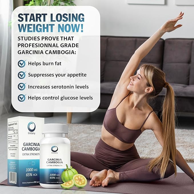 Extra Strength 65% HCA Pure Garcinia cambogia Natural Weight Loss Pills, Appetite Control Pill Dietary Supplement to Control Weight for Both Men and Women