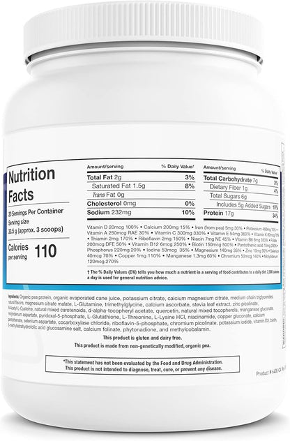 Biotics Research NutriClear® – Powder. Nutritional Support for Detoxification and Metabolic Clearing. Healthy Body Composition. Glutathione. 17g Organic Pea, Medium Chain Triglycerides 24 Oz (670 g)