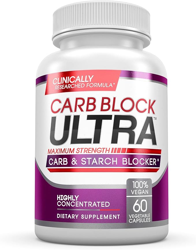 Carb Block Ultra White Kidney Bean Carb Blocker for Diet and Weight Loss Powerful Keto Diet Cheat Pills, 60 Veggie Caps