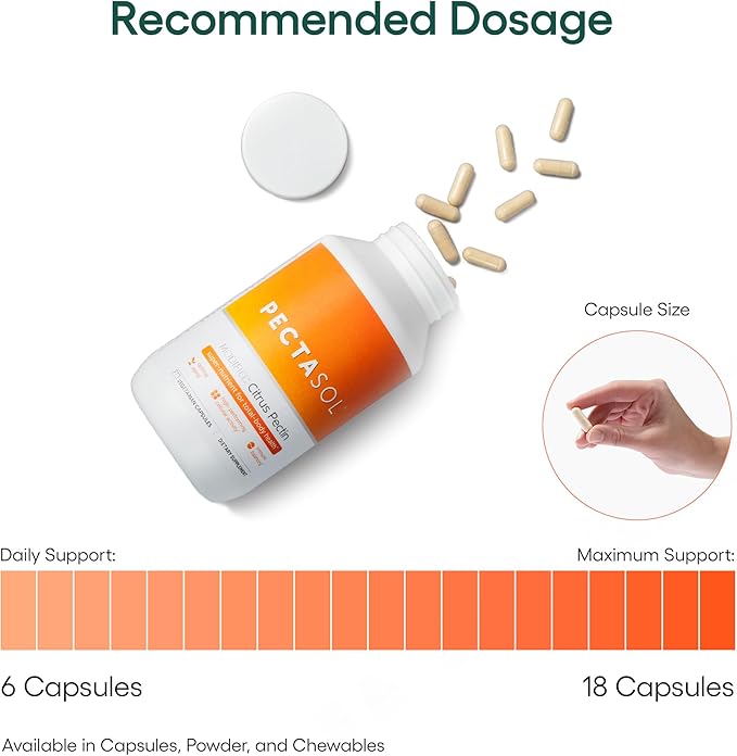 PectaSol Modified Citrus Pectin – 90 Capsules – Total-Body Health Supplement to Support the Heart, Immune System, Inflammation Response & Healthy Aging + Maintain Healthy Galectin-3 Levels