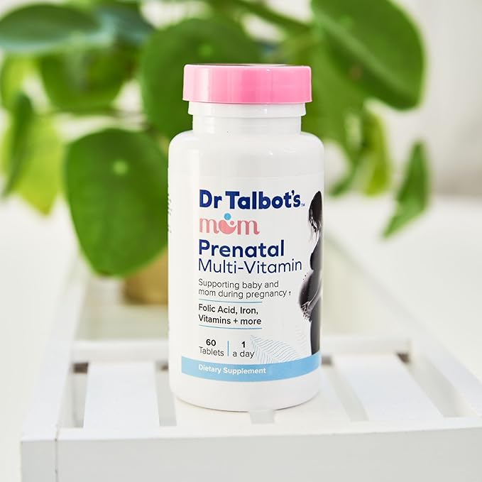 Dr. Talbot's Mom Prenatal Multi-Vitamin Daily Supplement - Folic Acid, Iron, Vitamins, and More - 60 Tablets