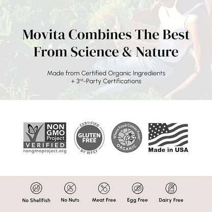 Movita Prenatal Multivitamin – Organic Fermented Whole Foods for Healthy Pregnancy, Fetal Development & Postnatal Support – Vegan, Gluten-Free, Non-GMO, 30-Day Supply (Glass Bottle)