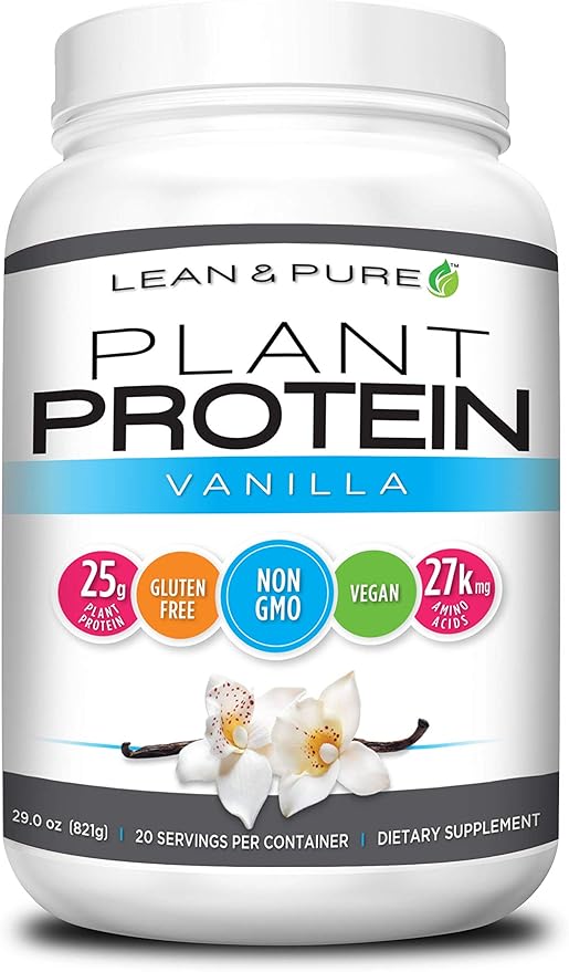 Lean & Pure Plant Vegan Protein Powder, 25g of Protein, Non GMO, Gluten Free, Vanilla, 821g