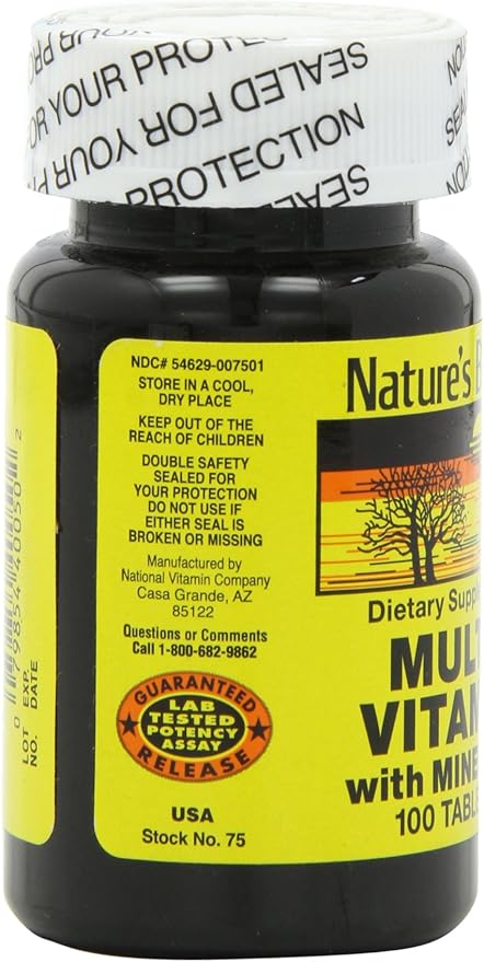 Nature's Blend NAT B MULTIVITAMIN & MIN TB, Assorted, 100 Count