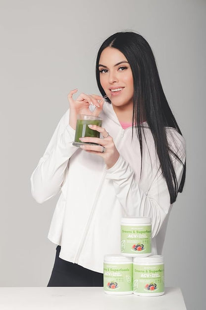 Super Greens Powder - ACV, Organic Sea Moss, Ashwagandha Root, Organic Matcha - Digestion*, Detox*, Bloating*, & More, Berry