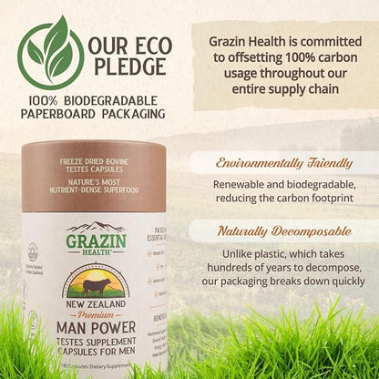 Grass Fed Bovine Testes Man Power Capsules (30 Day Supply)