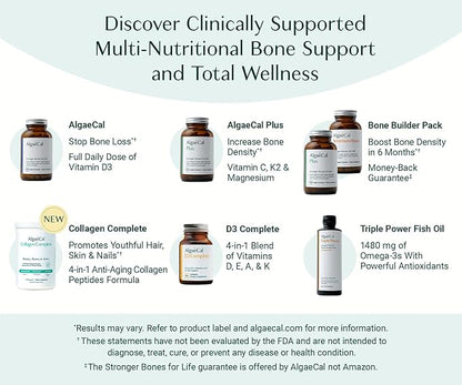 ALGAECAL Hydrolyzed Collagen Complete - Anti-Aging Collagen Powder with Clinically-Supported Beauty Collagen, Patented Formulation Verisol, Fortibone & Fortigel, Multi Collagen Peptides, 3 Packs