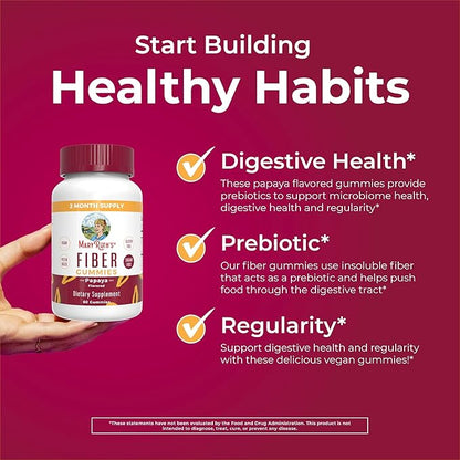 MaryRuth Organics Fiber Gummies for Adults | Prebiotic Fiber Supplement | Gut Health | Digestion Support | Sugar Free | Vegan | 2 Month Supply | 60 Count