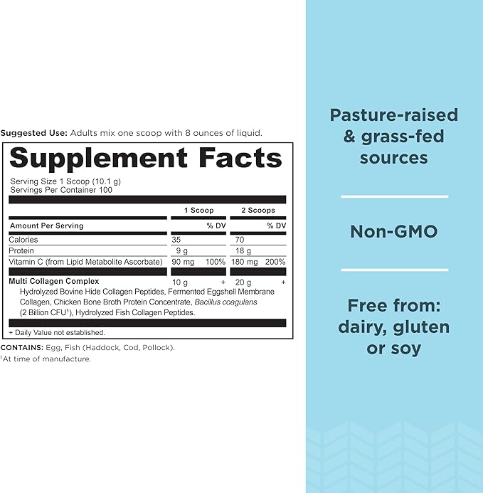 Ancient Nutrition Collagen Powder Protein with Probiotics, Unflavored Multi Collagen Protein with Vitamin C, 100 Servings, Hydrolyzed Collagen Peptides Supports Skin and Nails, Gut Health, 35.6 oz