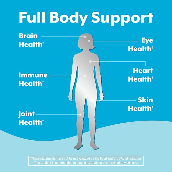 Viactiv Omega 3 Fish Oil Gummies. EPA DHA Supplement for Heart Health and Brain Health, 30 Sugar Free Gummy Vitamins, 1pc Serving