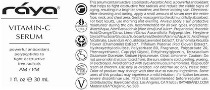 RAYA Advanced Anti-Aging Face Serum | Radiance-Boosting, Lightening Serum for All Skin Types | Vitamin C Skincare Serum for Discoloration Correction & Complexion Improvement | Face Serums