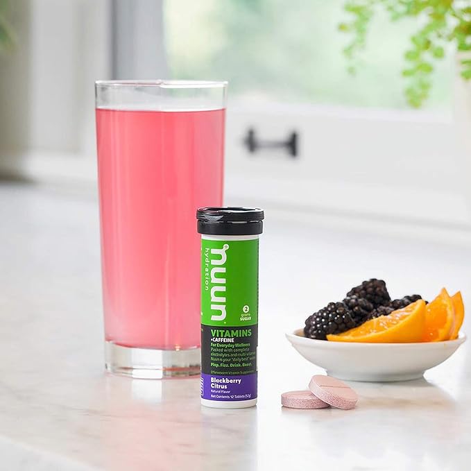Nuun Vitamins + Caffeine: BlackBerry Citrus Supplement (3 Tubes of 12 Tabs)3