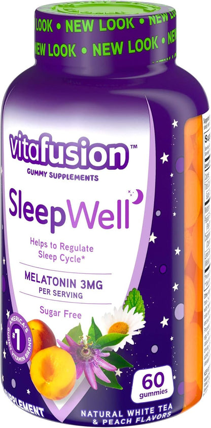 Vitafusion Sleep Well Gummy Vitamins, 60 Count (Pack of 3)