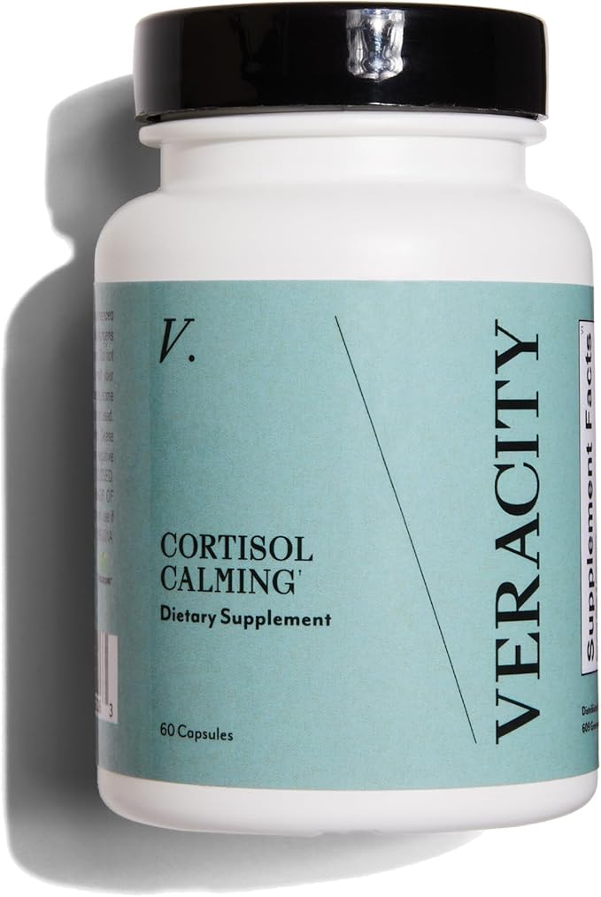 Veracity Cortisol Calming, Sleep & Worry Support Supplement, Hormone Balance for Women, Organic Ashwagandha Supplements, Bacopa Extract, Eleuthero, L Theanine, Adaptogens to Calm Body & Skin, 60 Caps