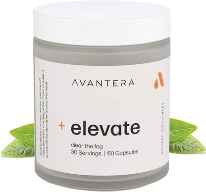 Avantera Elevate Premium Nootropic Supplement - Beat Brain Fog - Best Focus Supplements for Memory & Focus Support - Energy Without Crash - 60 Count Pills for Women & Men