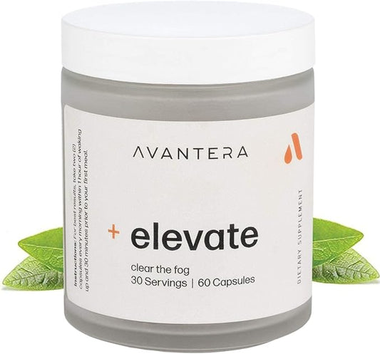 Avantera Elevate Premium Nootropic Supplement - Beat Brain Fog - Best Focus Supplements for Memory & Focus Support - Energy Without Crash - 60 Count Pills for Women & Men
