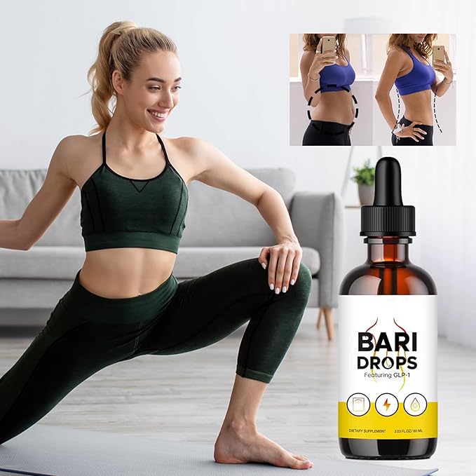 Bari Drops,Hunger & Metabolism Support Drops Featuring GLP-1, Fitness & Active Living, Supplement Drops