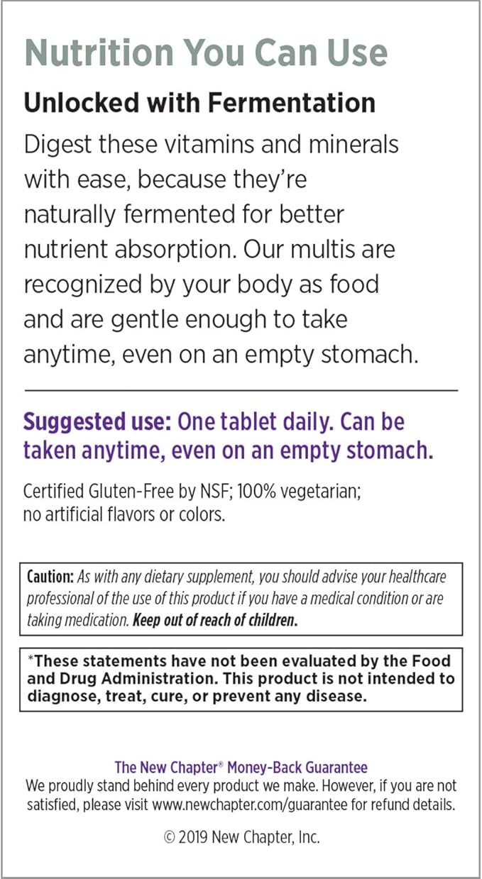 New Chapter Men's Multivitamin, Every Man's One Daily 40+, Fermented with Probiotics + Saw Palmetto + B Vitamins + Vitamin D3 + Organic Non-GMO Ingredients - 24 Count