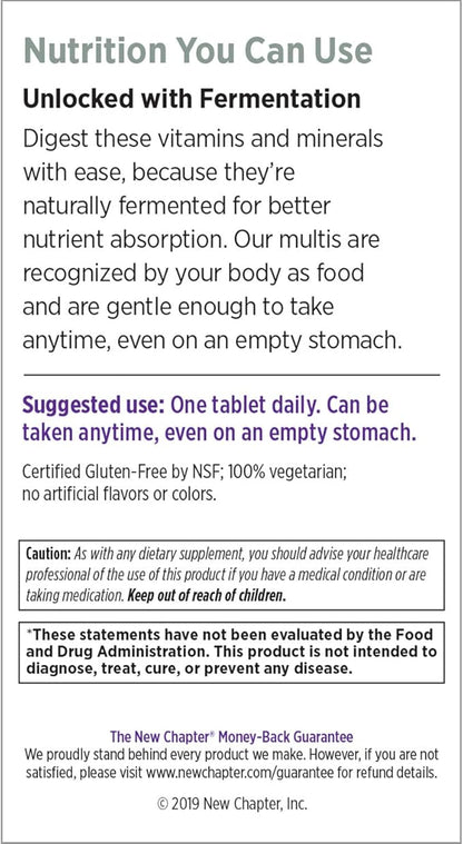 New Chapter Men's Multivitamin, Every Man's One Daily 40+, Fermented with Probiotics + Saw Palmetto + B Vitamins + Vitamin D3 + Organic Non-GMO Ingredients - 24 Count