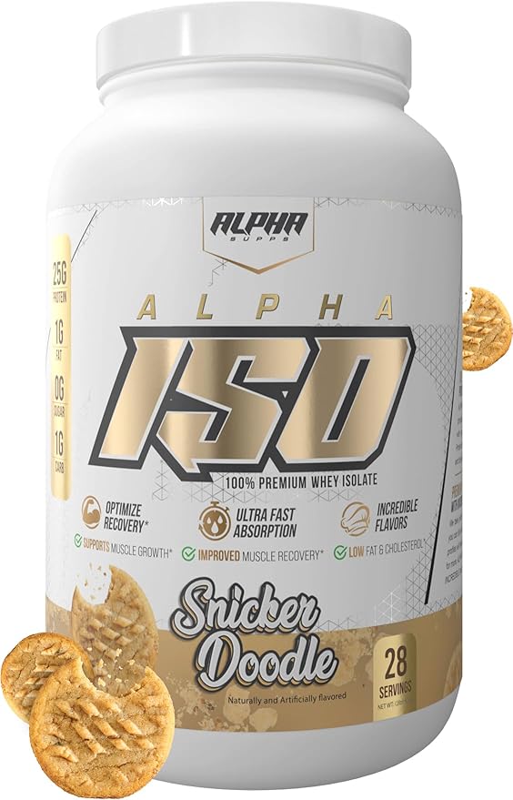 ISO, Low Carb 100% Whey Protein Isolate Powder, 25 Grams Per Serving, Helps Support Muscle Growth, Low Sugar and Gluten Free (Snicker Doodle, 2 lb)