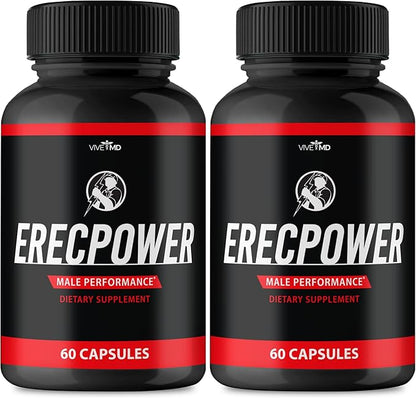 Erecpower for Men Capsules - Erecpower Pills Advanced Formula - Maximum Strength, ErecPower for Men Supplement Erec Power 60 Capsules, Erec Power Vitamin Pills Reviews (2 Pack)