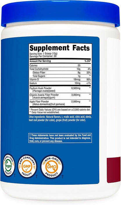 Nutricost Soluble Fiber (Berry Flavored) 30 Servings - Vegan, Non-GMO, Gluten Free