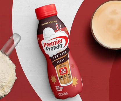 Premier Protein Shake, Limited Edition, Root Beer Float, 30g Protein, 1g Sugar, 24 Vitamins & Minerals, Nutrients to Support Immune Health, 11.5 fl oz, 12 Pack