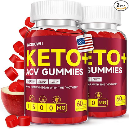 Keto ACV Gummies - ACV Keto Gummies Diet Supplement for Women Men - 1500mg Natural Apple Cider Vinegar with Mother - Low-Sugar, Gluten Free, Vegan, Non-GMO, Made in USA, 120 Count