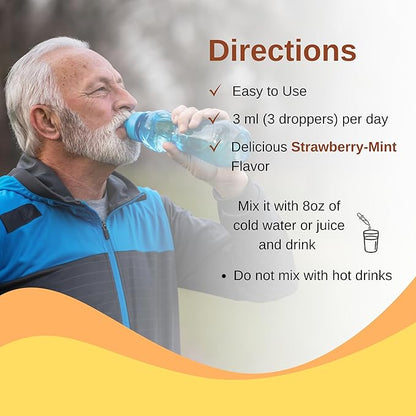 Liposomal Men's 50+ Liquid Multivitamin Drops | Non-GMO | Sugar Free | Gluten Free | 30 Day Supply | 3 FL Oz | Supports Brain Health, Immunity and Energy Production