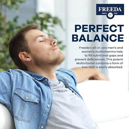 FREEDA Multivitamin – Quintabs-M with Iron – Kosher Multi Vitamins Supplements for Women Health - Multivitamins for Women & Iron-Deficient Men Adult Vitamins Multivitamin (100)