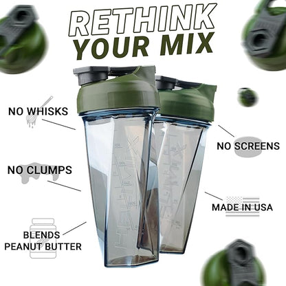 HELIMIX 2.0 Vortex Blender Shaker Bottle Holds upto 28oz | No Blending Ball or Whisk | USA Made | Portable Pre Workout Whey Protein Drink Shaker Cup | Mixes Cocktails Smoothies Shakes | Top Rack Safe