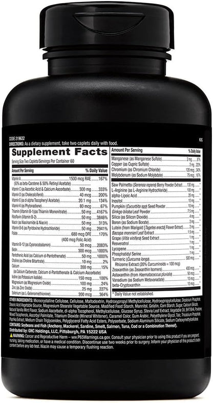 GNC Mega Men 50 Plus Multivitamin | Antioxidants | Heart Health | Prostate and Circulatory Support | 120 Count