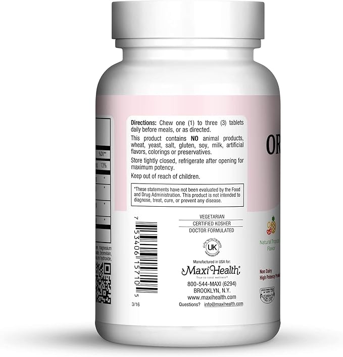 Maxi-Health Chewable Oraldophilus - Non Dairy - Probiotics, Tropical Flavor, 100 Chewies, Kosher